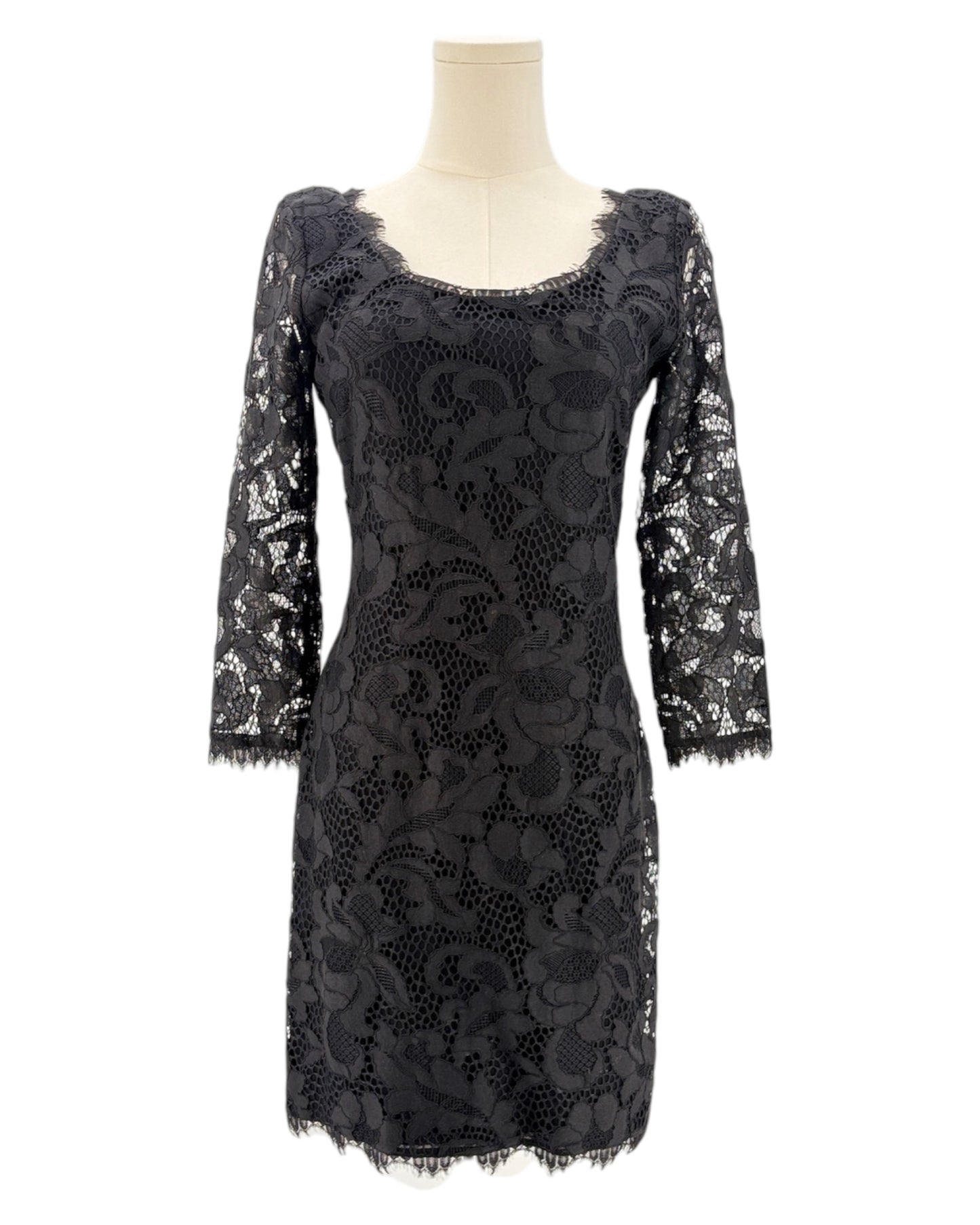 Diane Von Furstenberg Black Zenita Scoop Dress