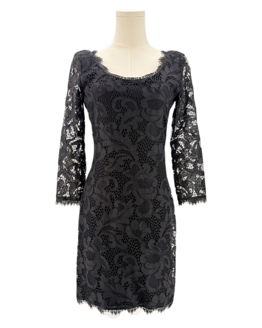 Diane Von Furstenberg Black Zenita Scoop Dress