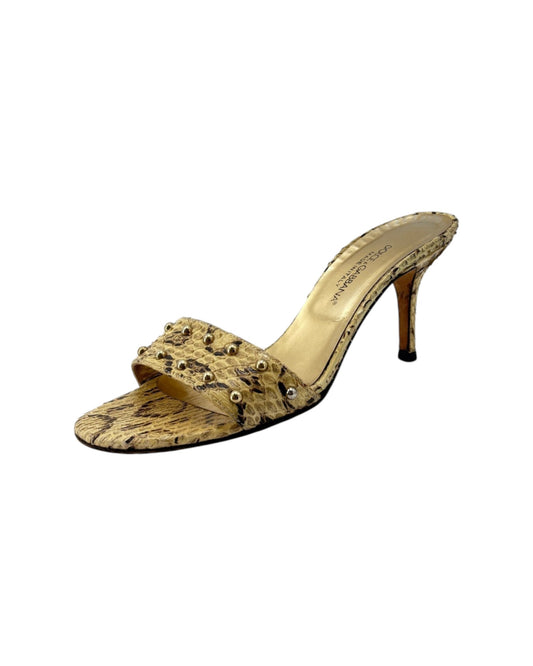 High-heeled sandal with peep-toe design on a white background