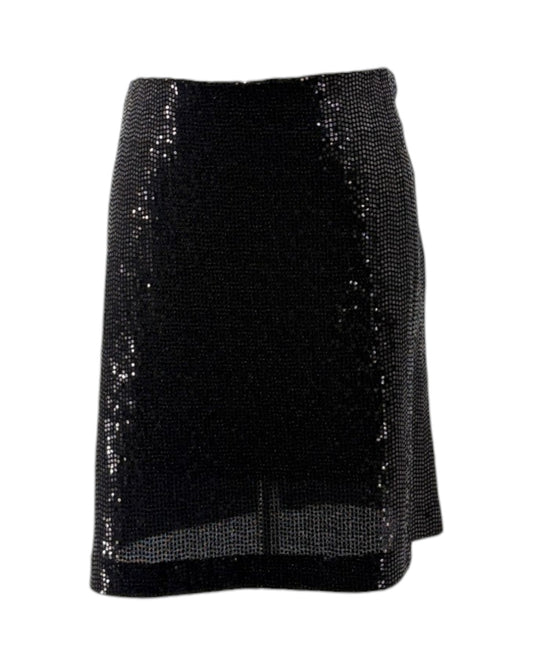 Black sequin skirt on a white background