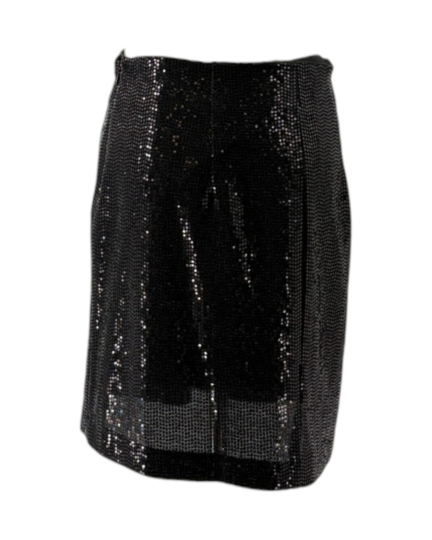 Black sequin skirt on a white background