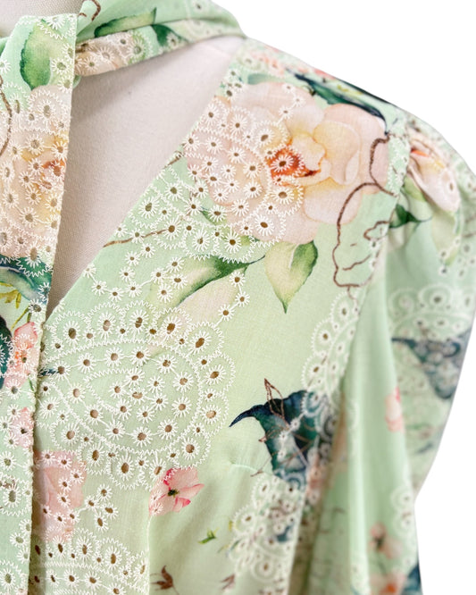 Elliatt light green floral mini dress 