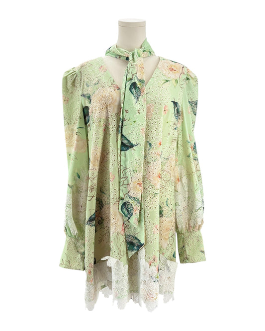 Elliatt light green floral mini dress 