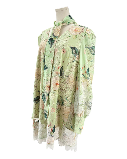 Elliatt light green floral mini dress 