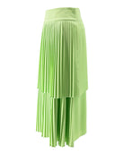Green pleated skirt on a white background