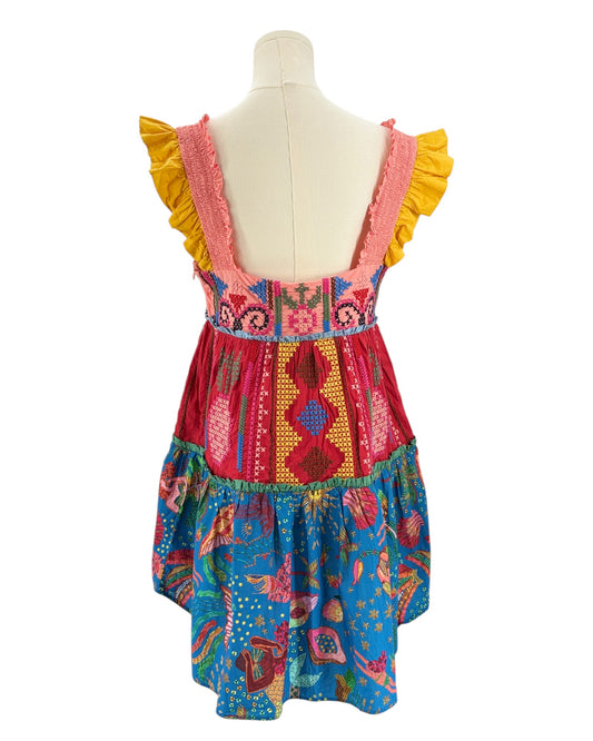 Farm Rio colorful embroidered dress 