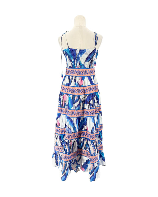 Floral midi dress on white background