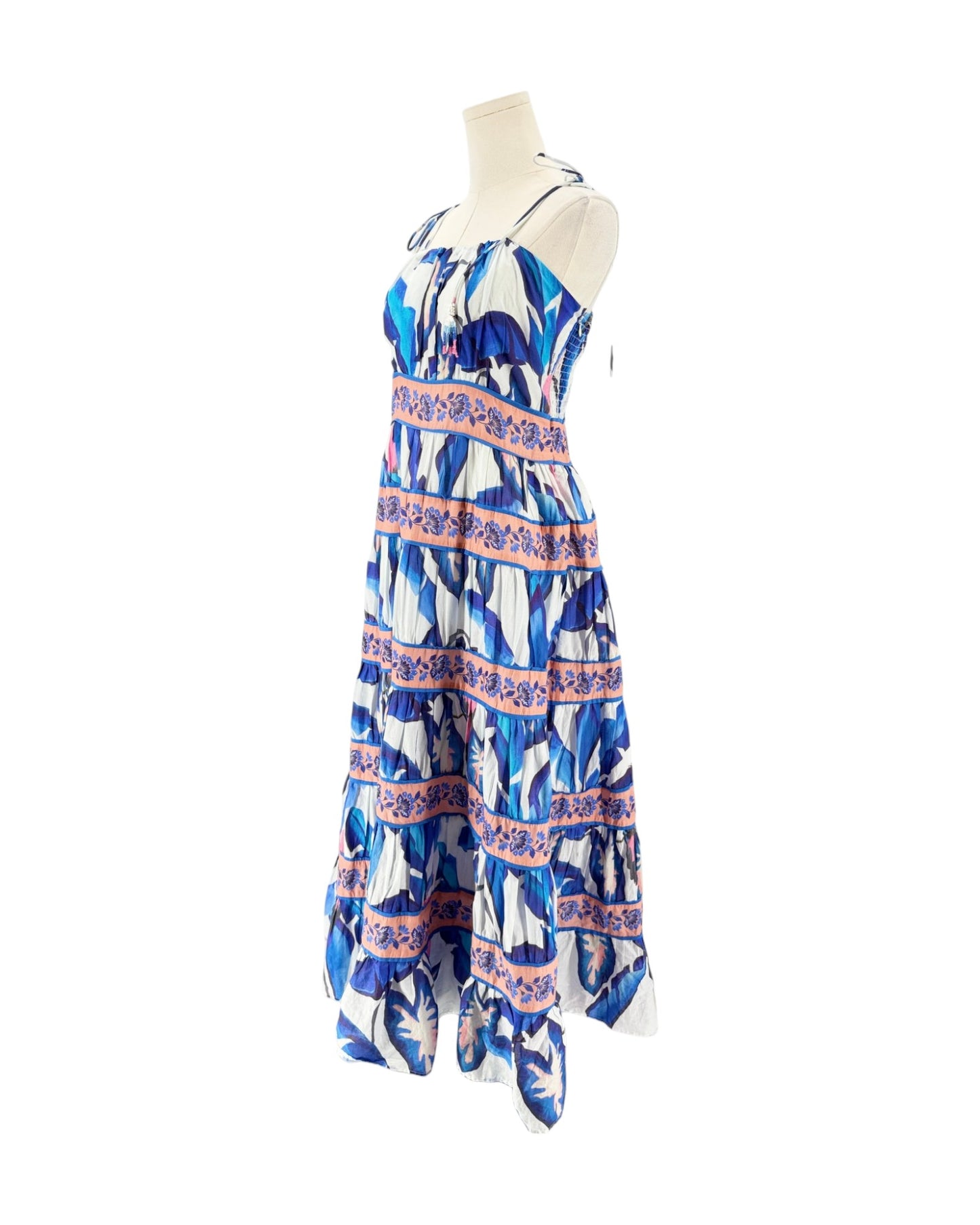 Floral midi dress on white background