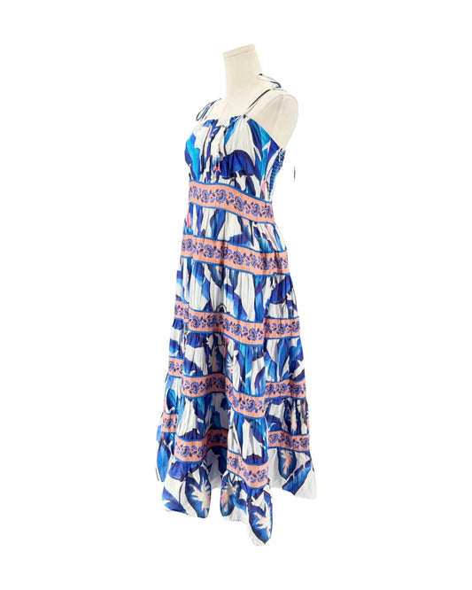 Floral midi dress on white background