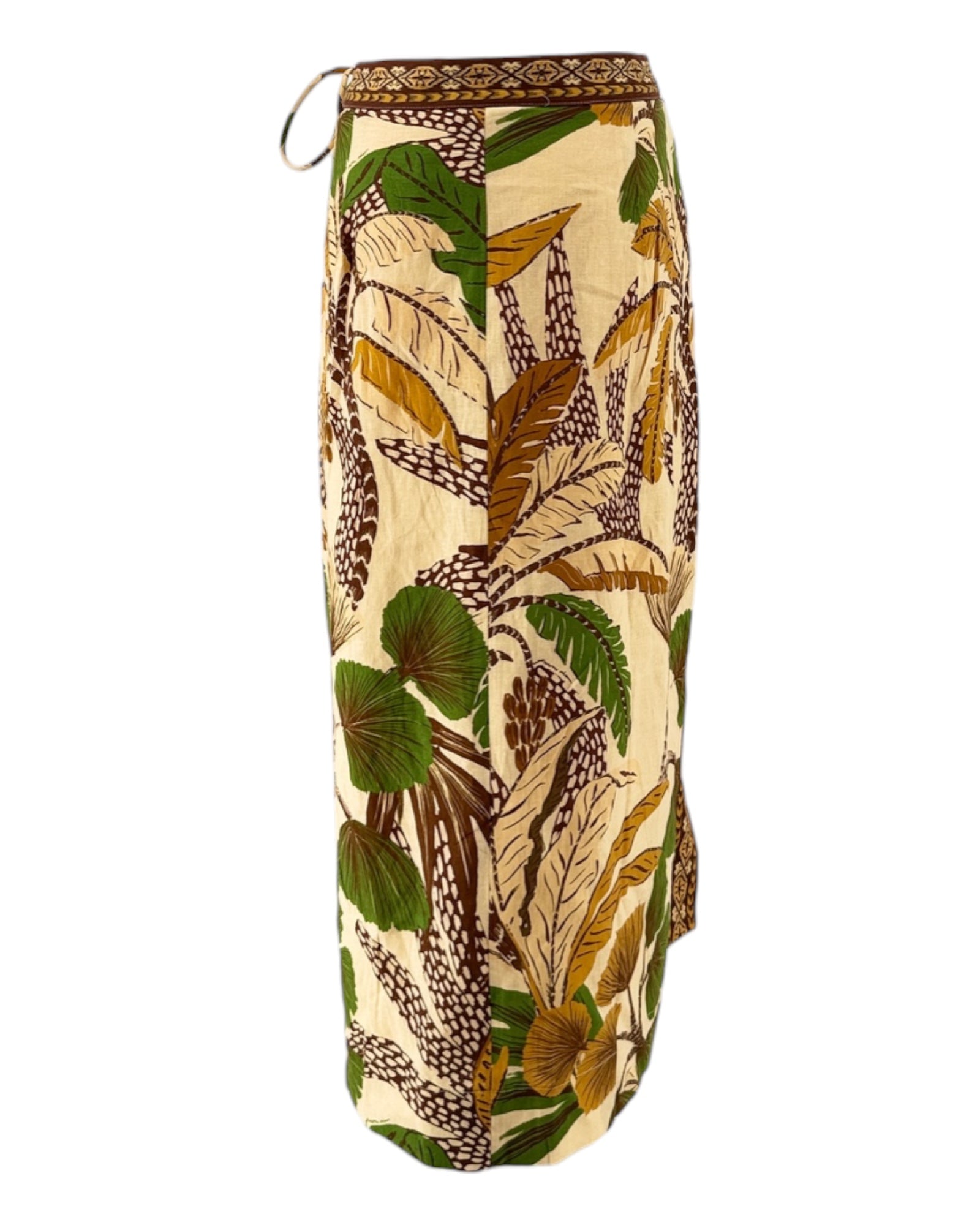 Skirt with leaf pattern on a white background