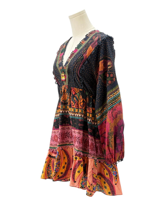 Farm Rio Mixed Patchwork Mini Dress