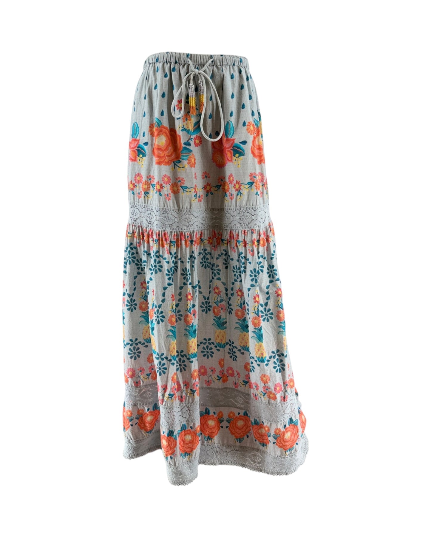 Floral patterned skirt on a white background