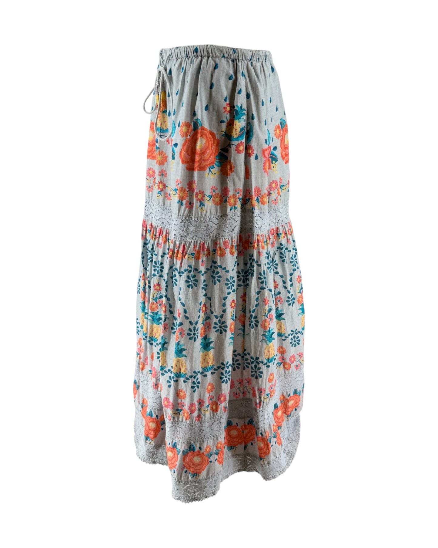 Floral patterned skirt on a white background
