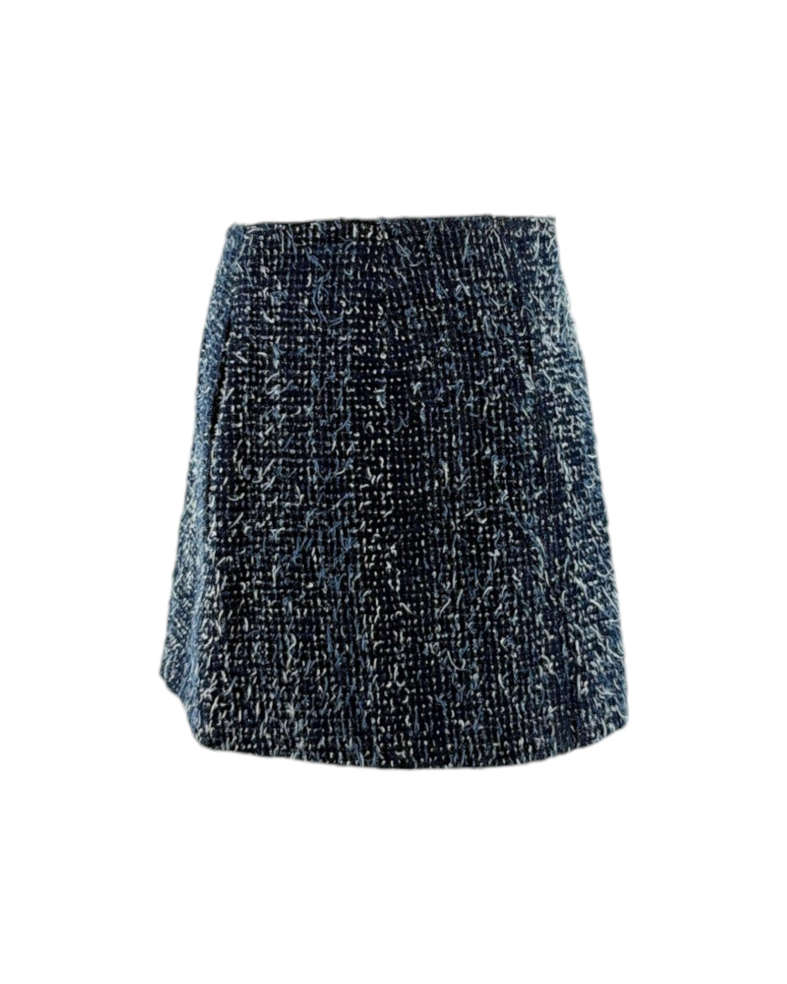 navy textured skirt on a white background