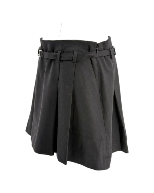 Black skirt with a belt on a white background