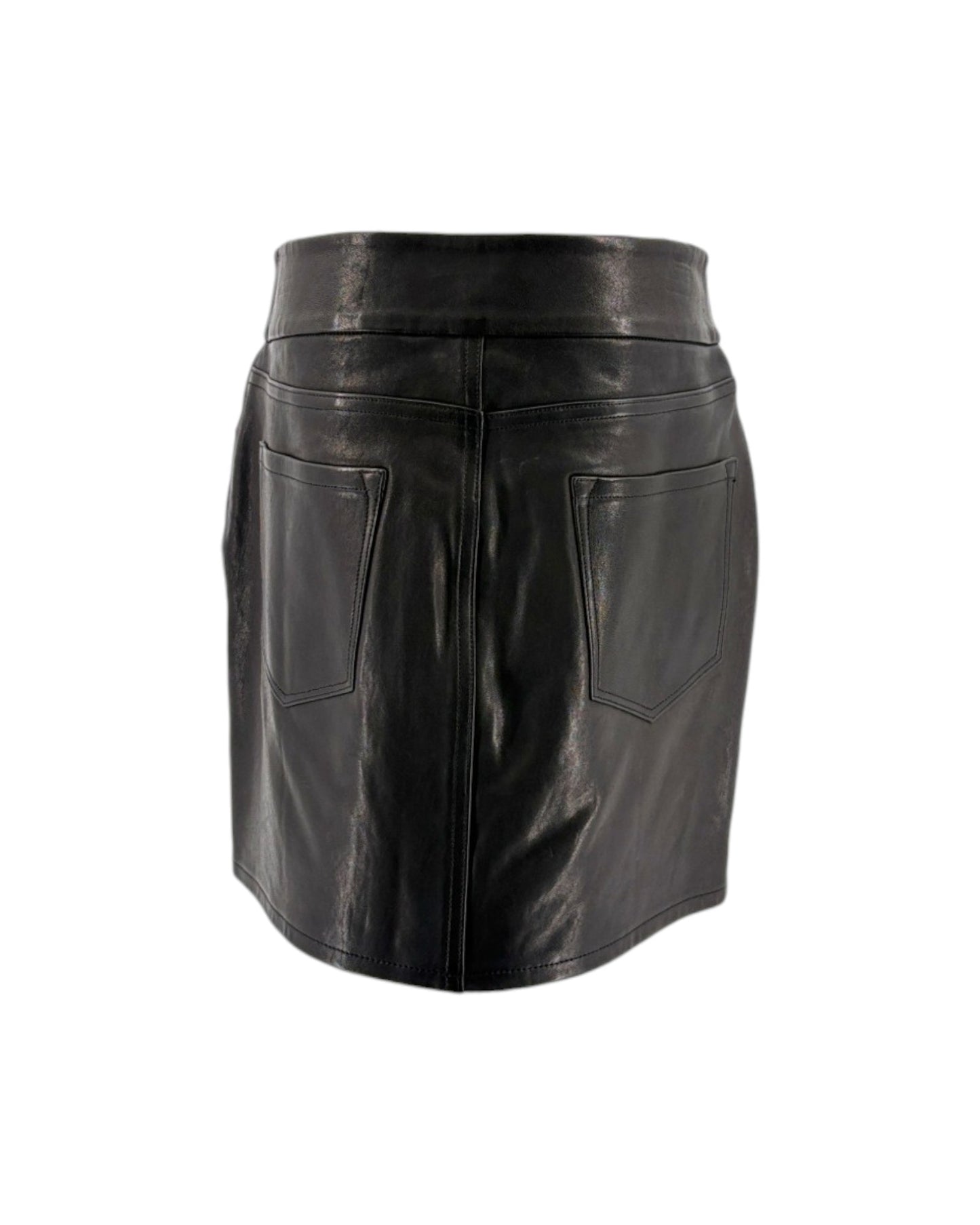 Black leather skirt on a white background