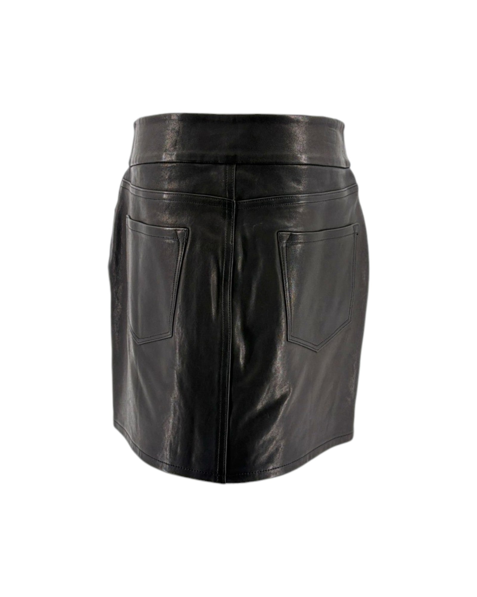 Black leather skirt on a white background