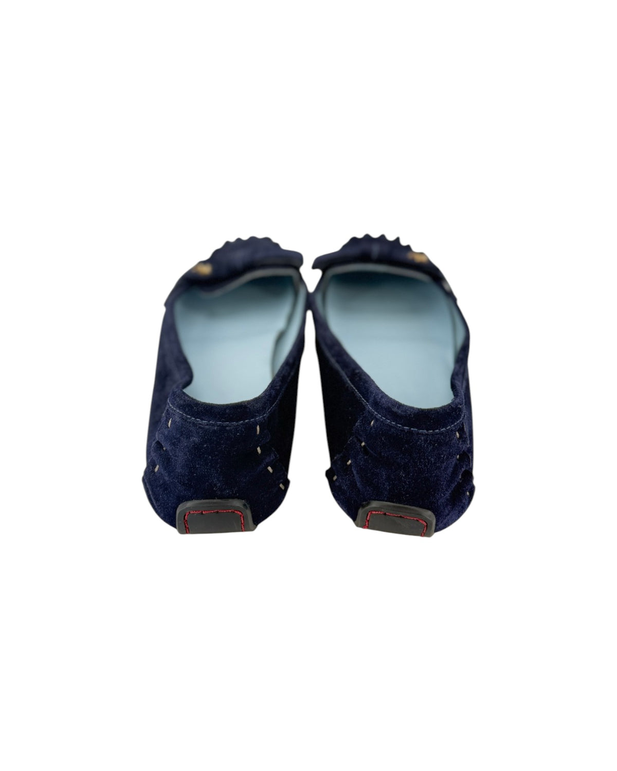 Navy blue suede loafers
