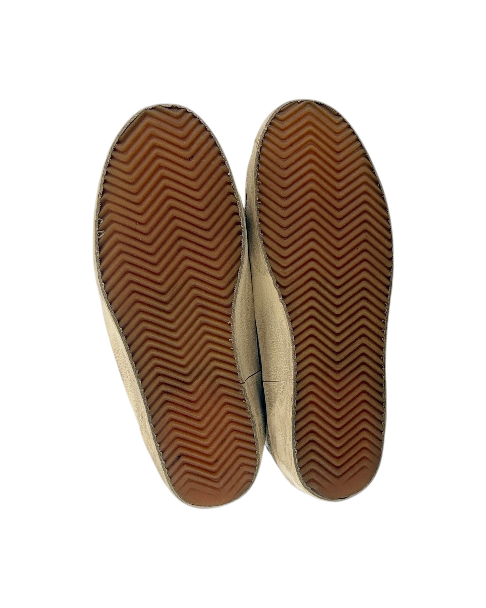 Brown shoe soles on a white background
