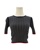 Guest in Residence black and white striped sweater on a mannequin with a white background