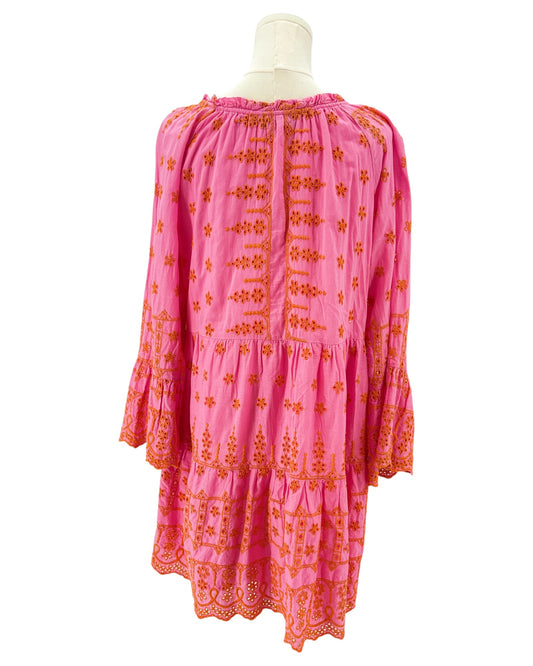Hale Bob pink dress with orange floral pattern