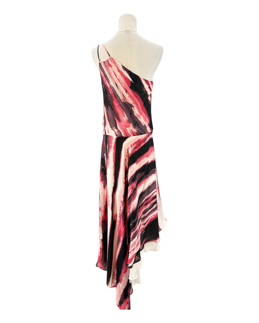 Halston Heritage Watercolor Asymmetrical Dress
