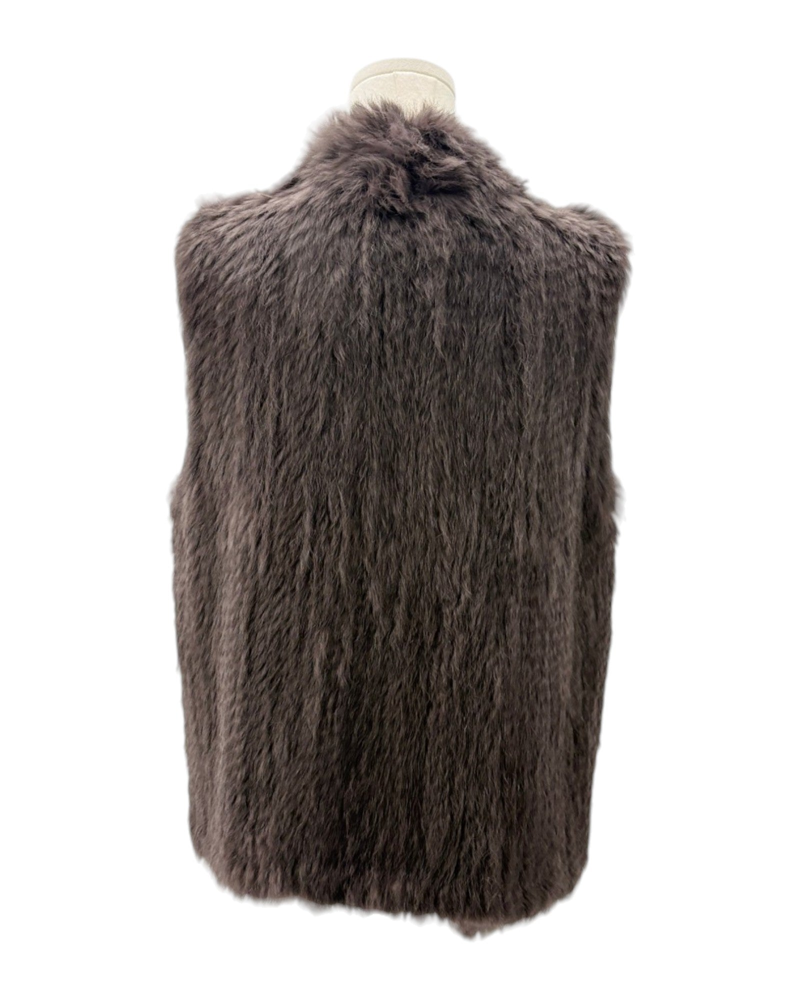 Brown fur vest on a white background