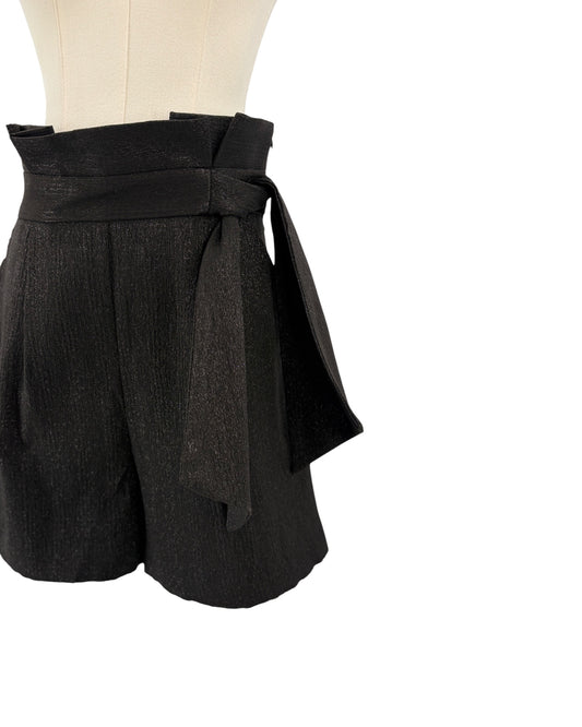 Hunter Bell Black/Silver Belted Shorts