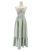 Hunter Bell green and white checkered dress 