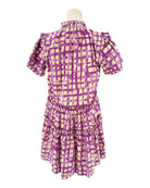 Hunter Bell purple and beige checkered dress 