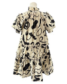 Hunter Bell beige with a black pattern mini dress 