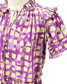 Hunter Bell purple and beige checkered dress 