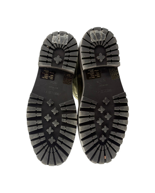 Black and gray sole of a shoe on a white background