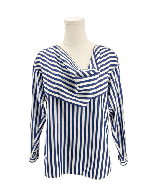 Celine Striped Cowl Neck Blouse