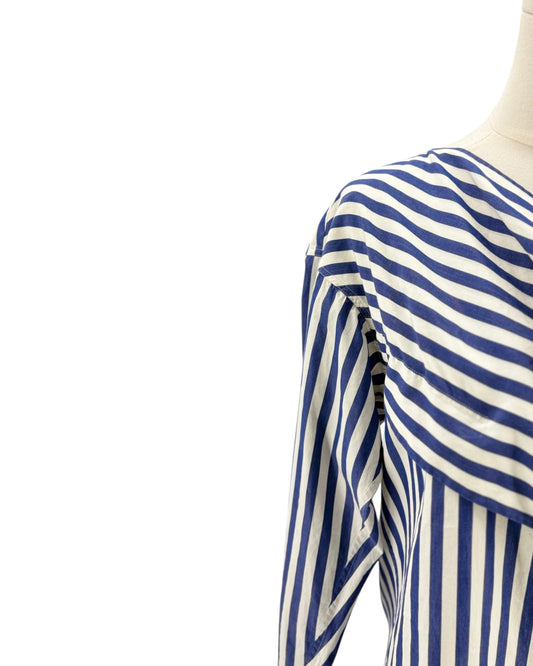 Celine Striped Cowl Neck Blouse