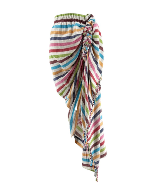 Just Be Queen Tulum Striped Midi Length Skirt