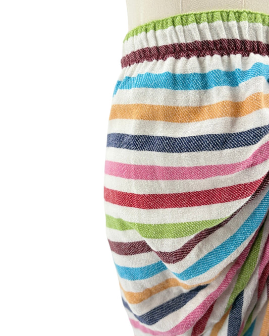 Just Be Queen Tulum Striped Midi Length Skirt