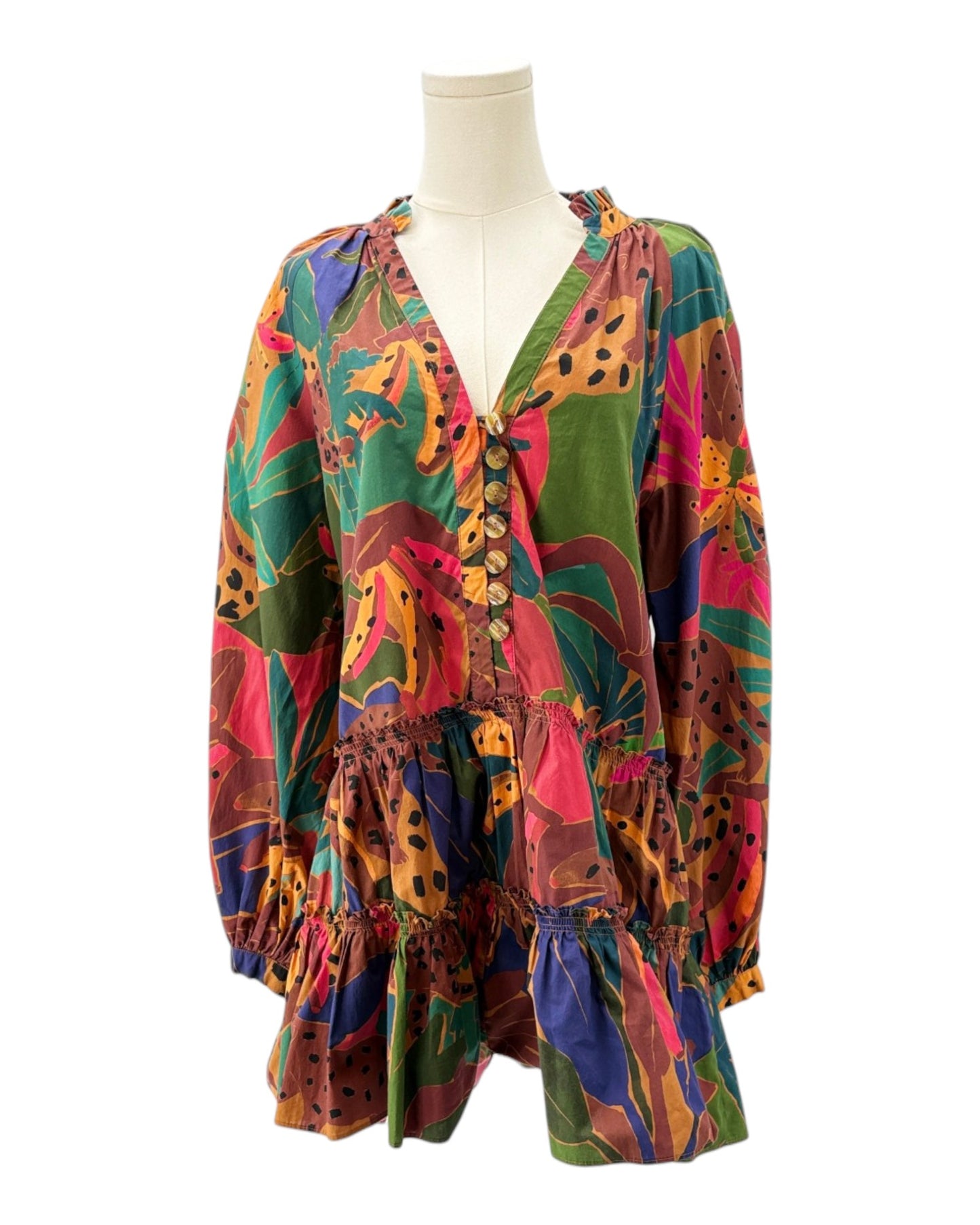 Farm Rio Leopards Jungle Mini Dress