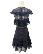 Jay Godfrey navy blue dress with lace details