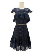 Jay Godfrey navy blue dress with lace details