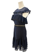 Jay Godfrey navy blue dress with lace details