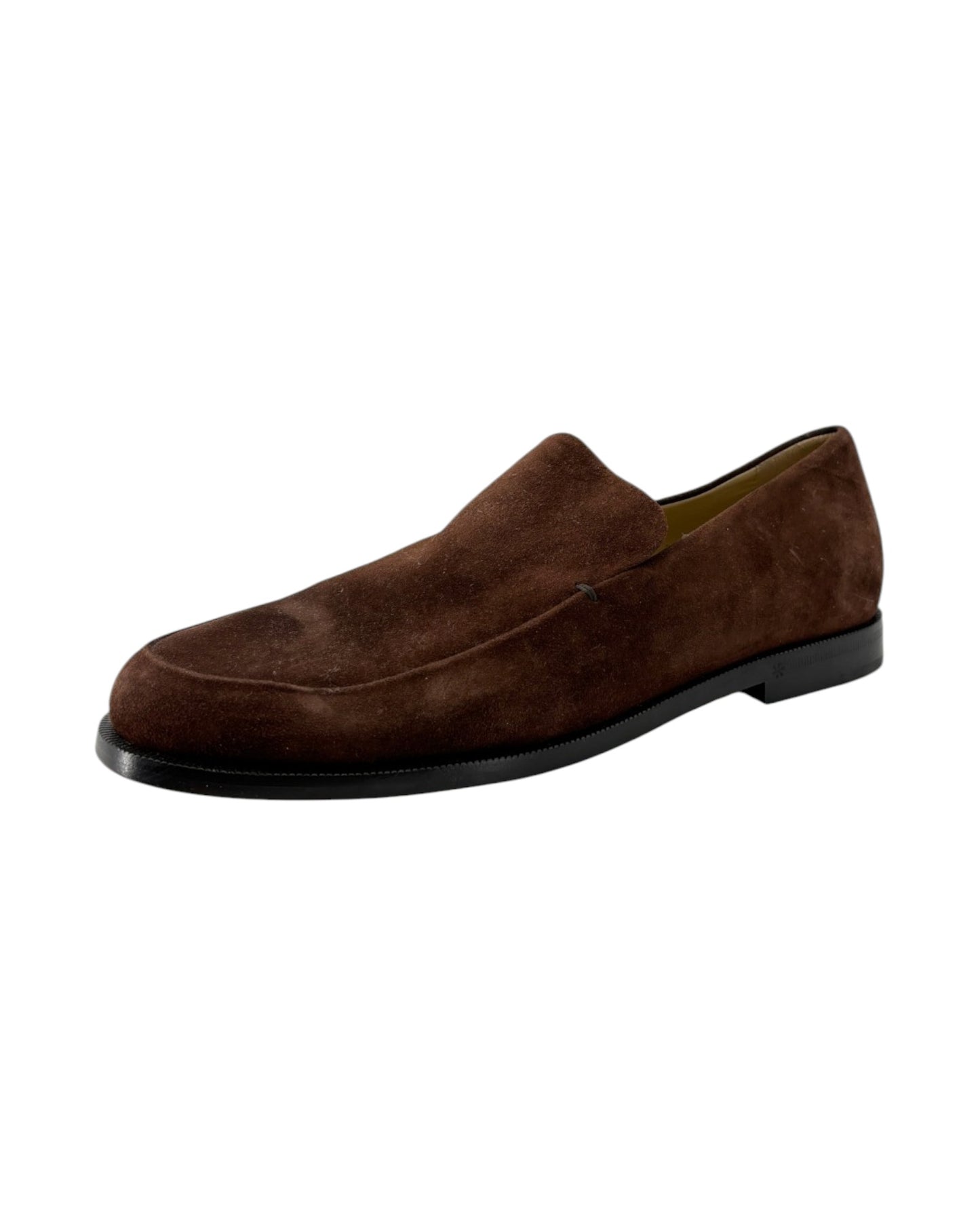 brown suede shoes on a white background