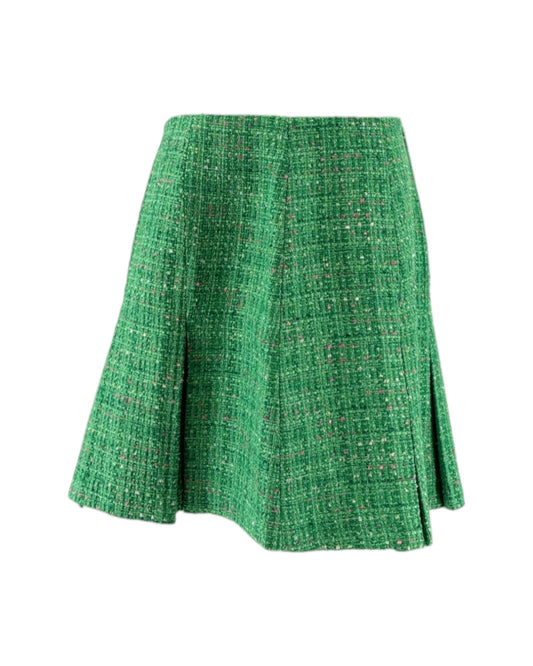 Lily Pulitzer green tweed skirt on a white background
