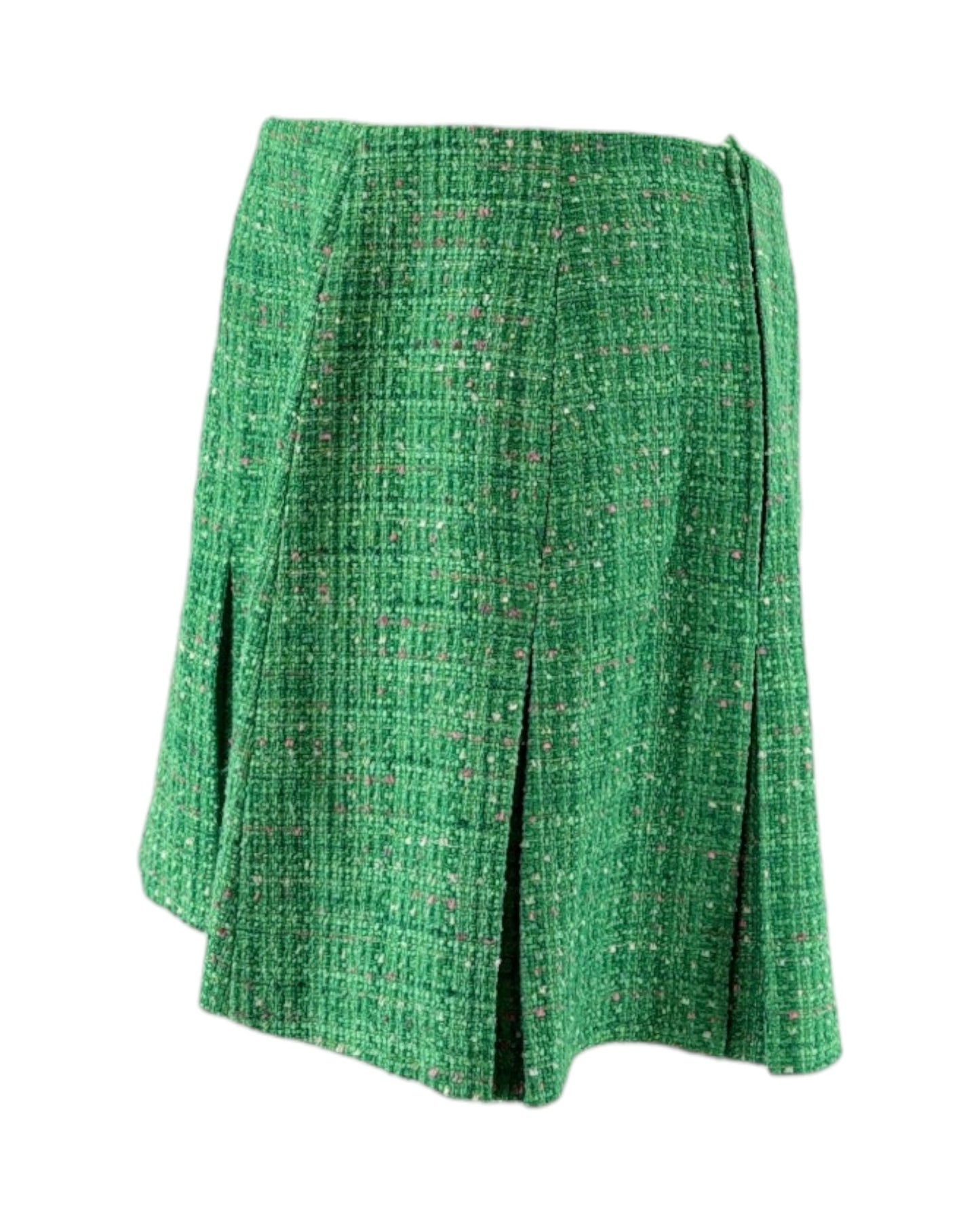 Lily Pulitzer green tweed skirt on a white background