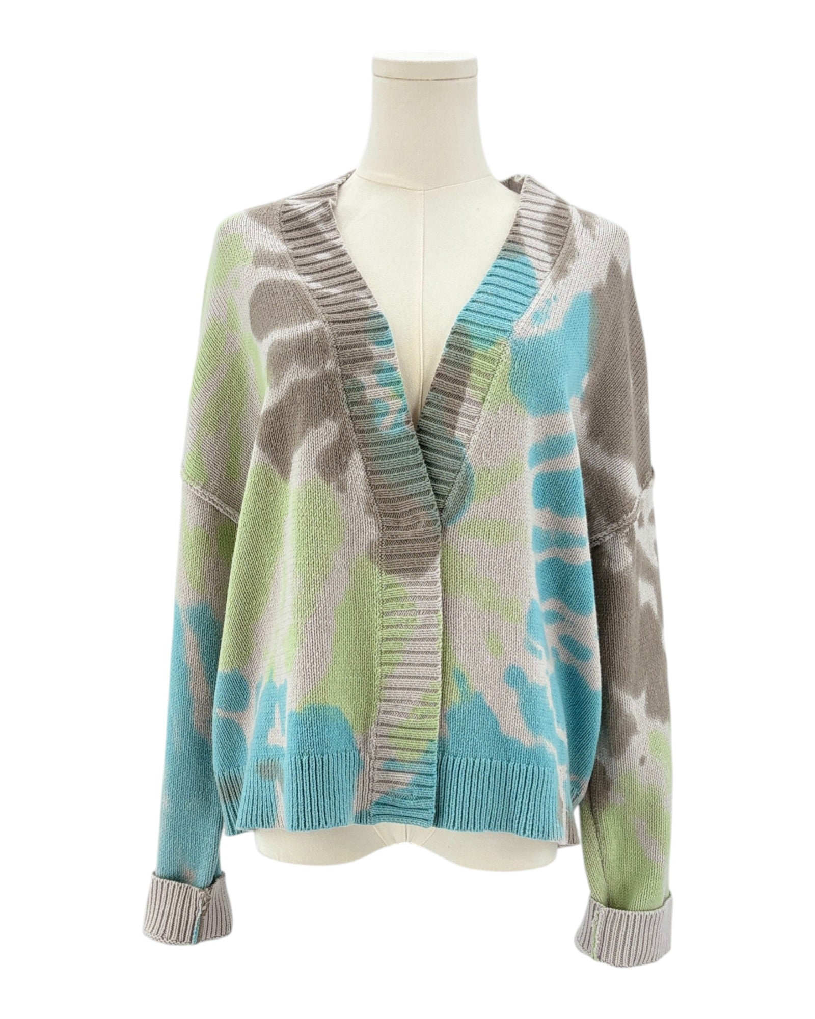 Lisa Todd tie dye patterned cardigan sweater