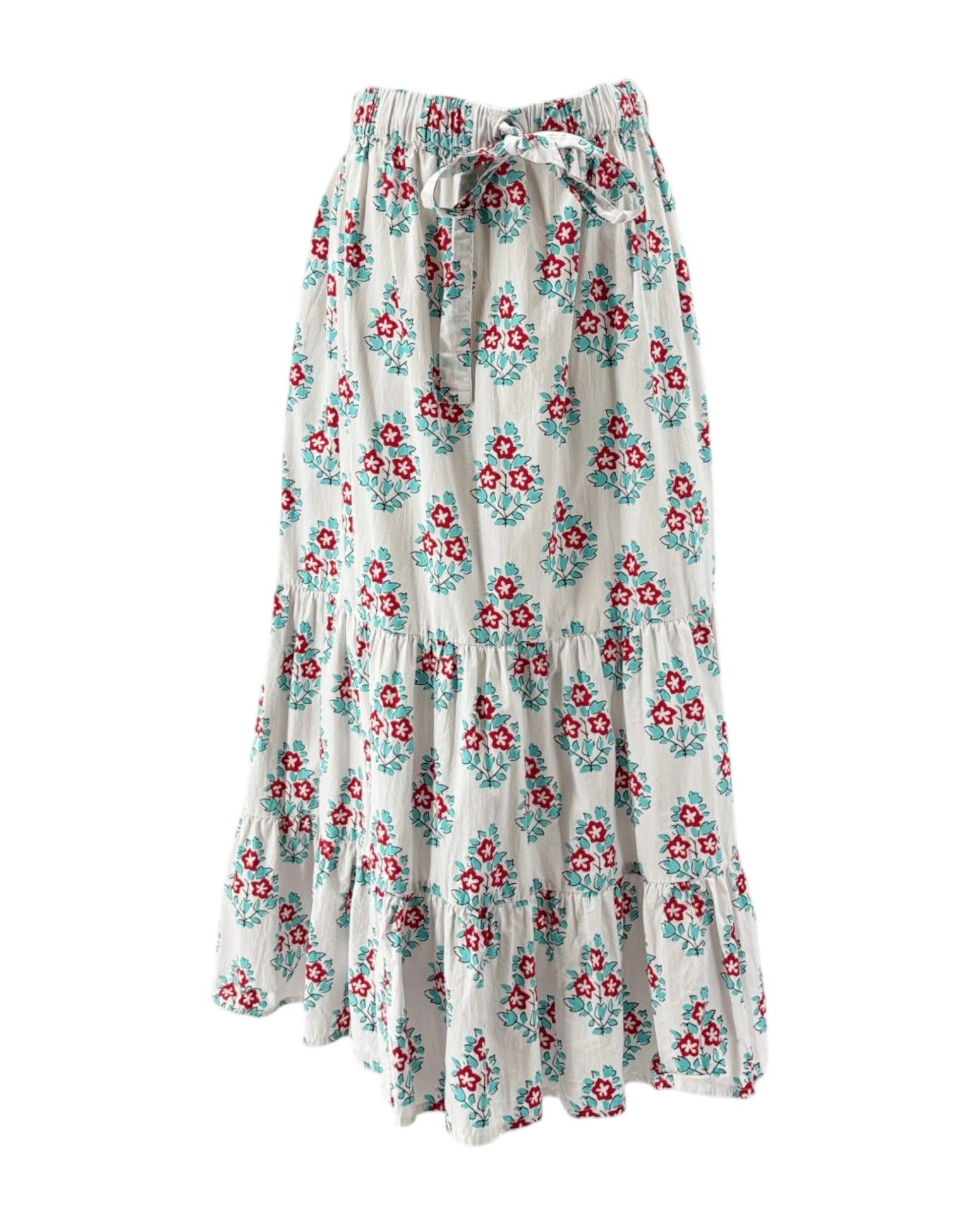 Floral patterned skirt on a white background