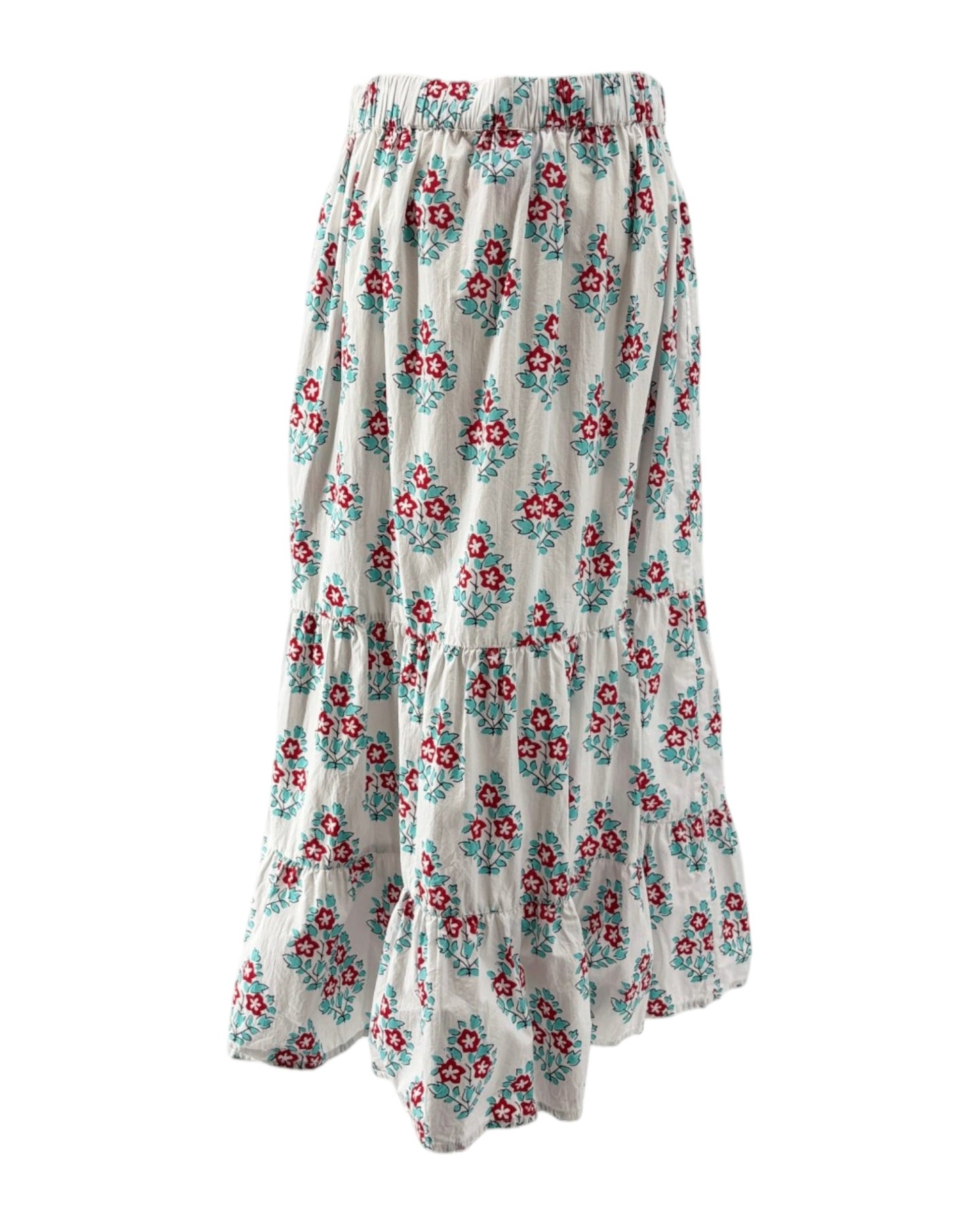 Floral patterned skirt on a white background