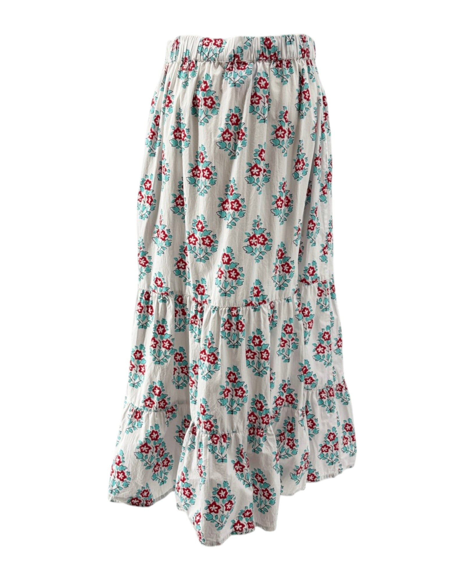 Floral patterned skirt on a white background