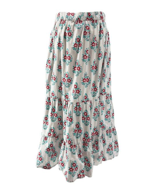 Floral patterned skirt on a white background