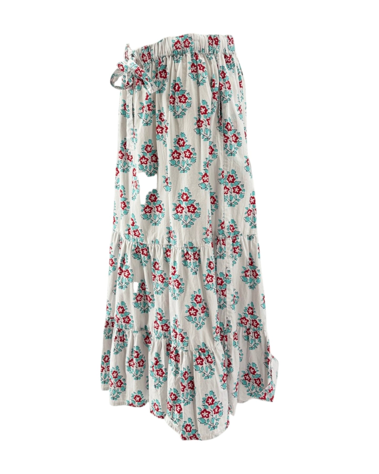 Floral patterned skirt on a white background
